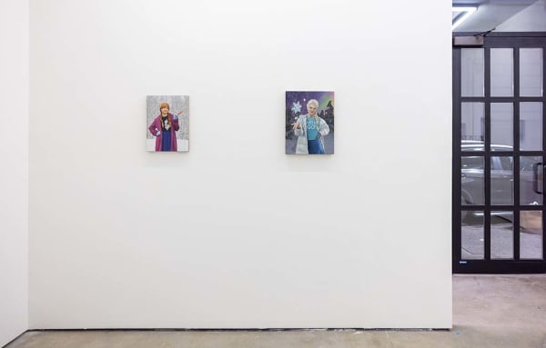 Photo of Matthew Grabelsky princess paintings hanging on white wall