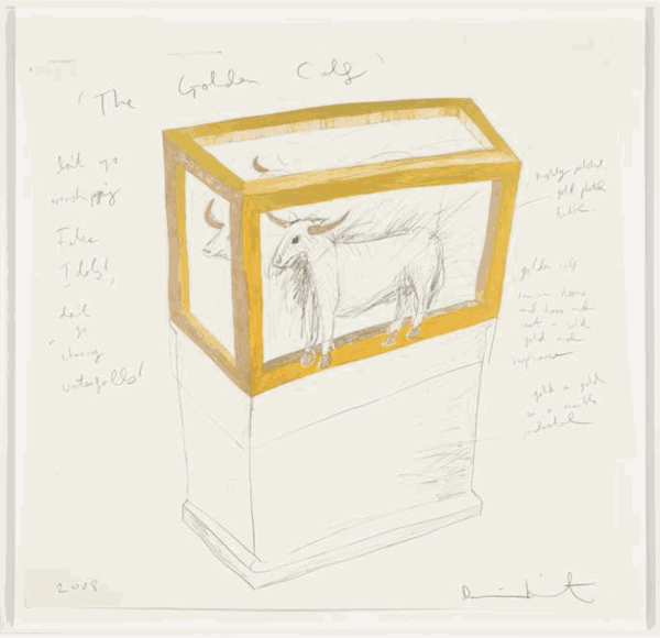 Damien Hirst, The Golden Calf Drawing, 2008