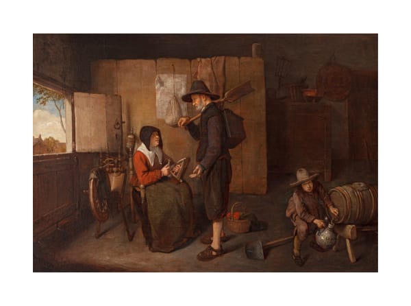 Quiringh Gerritsz. van Brekelenkam (1622-1668), une dame avec son rouet , 17 ème