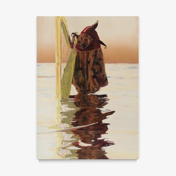 Gabriel Abrantes Ghost Playing Harp, 2024 Oil on linen 210 x 150 cm