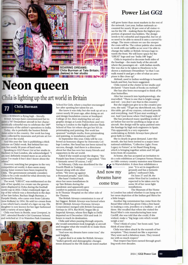 Neon Queen: Chila is lighting up the art world in Britain , 77# Chila Burman