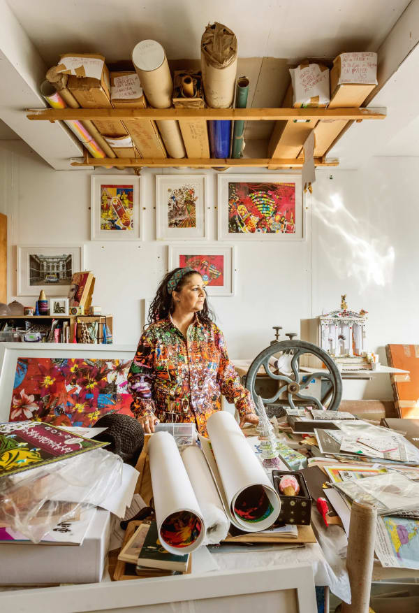 In the studio with the multimedia artist Chila Kumari Burman, FIONA McKENZIE JOHNSTON and photographer JOSHUA MONAGHAN visit the spaces...