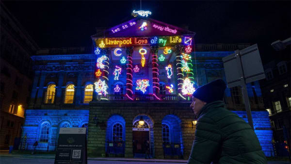 River of Light: Liverpool waterfront light show 'wakes up city'