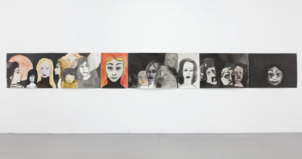 Klara Kristalova Tiden och livet / Time and Life, 2020 Watercolour, collage on paper, 70 x 600 cm