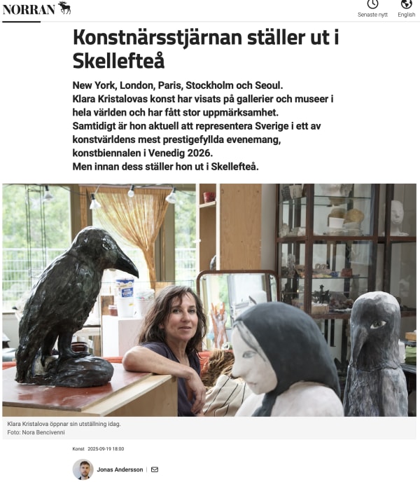 Article in Norran, Klara Kristalova