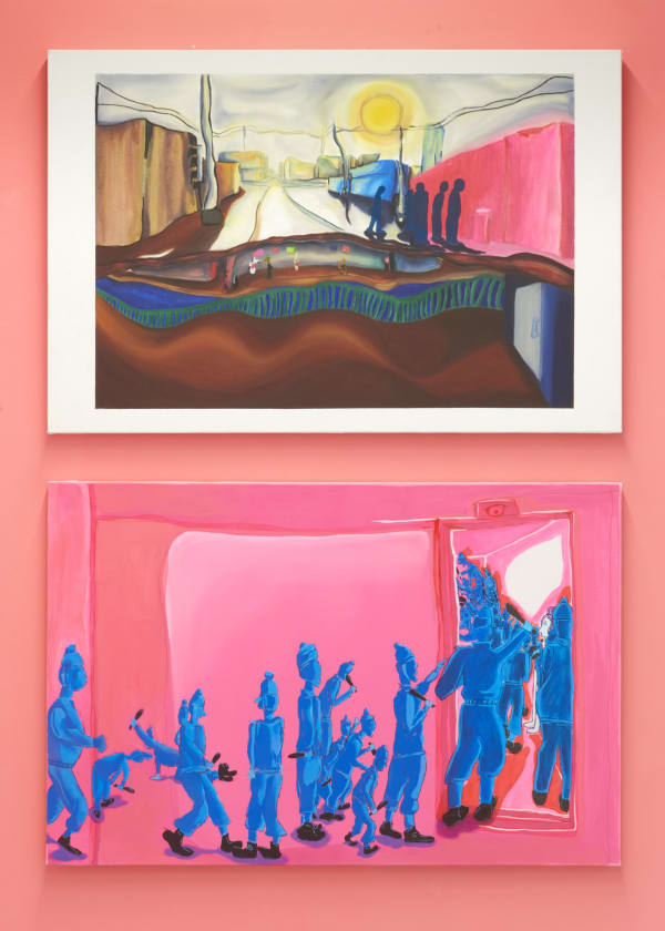 Célia Noverraz Sans Titre, 2024 (Diptych), Acrylic and oil on canvas 80 x 120 cm (each)