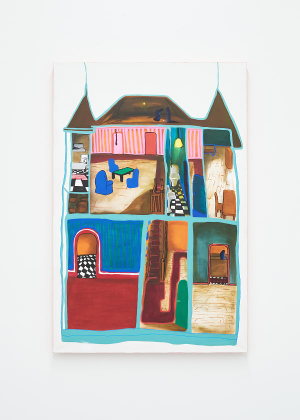 Célia Noverraz La maison, 2025 Acrylic and oil on canvas 150 x 100 cm