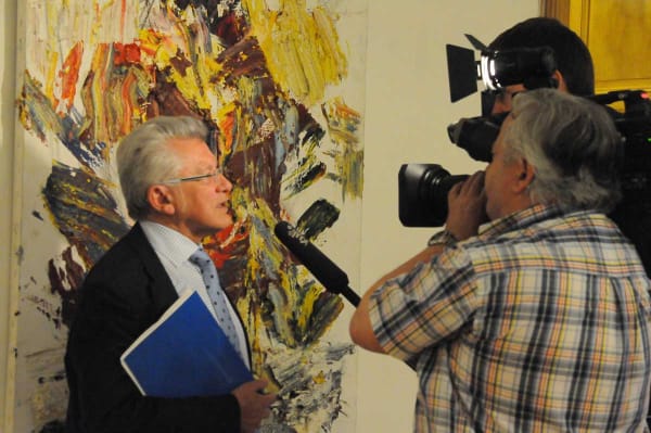 Willi Weiß bei der Eröffnung der Ausstellung Tanzblätter - Franz Grabmayer am 13.5.2013 @ [FKc] FORUM KUNST contemporary