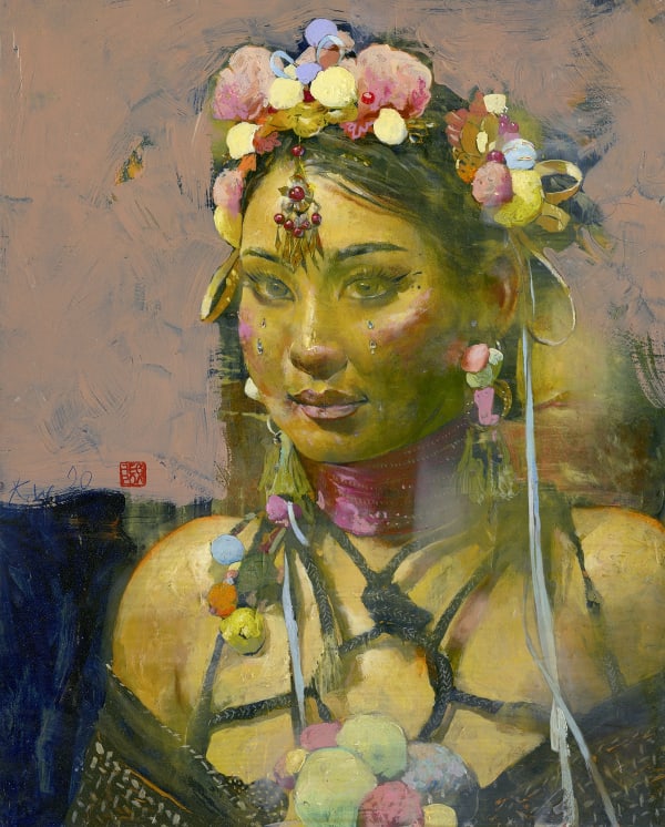 Kent Williams, Headdress with Pom-Poms, 2020