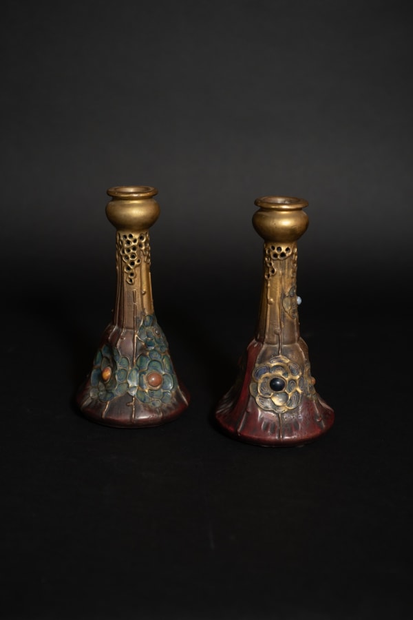 Amphora, Gres Bijou Candlesticks, 1904-1906