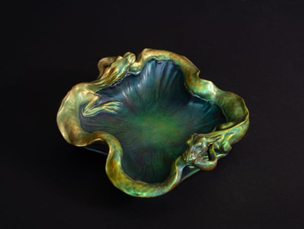 Zsolnay Pecs, Double Dragon Centerpiece, 1899-1900