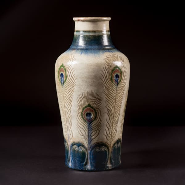 Auguste Delaherche, Peacock Vase, c. 1890