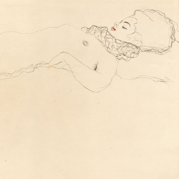 Gustav Klimt, Reclining Nude w/Ruffles, 1919