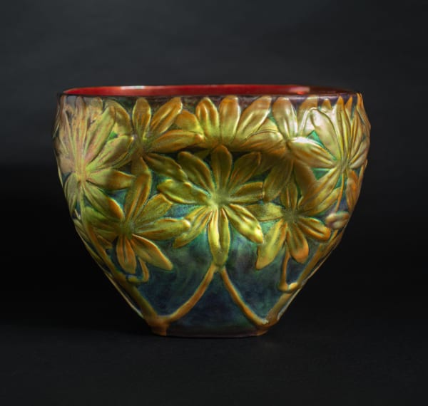 Zsolnay Pecs, Floral Cachepot, c. 1900