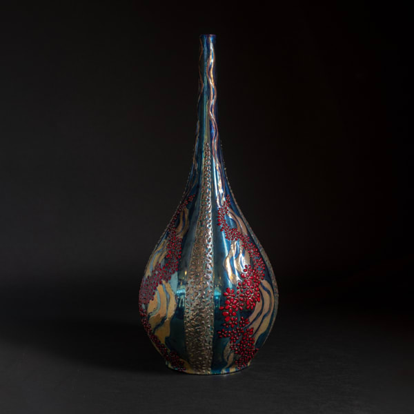 Zsolnay Pecs, Floral Ether Vase, 1899