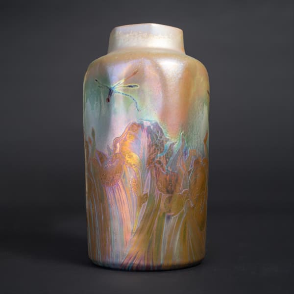 Massier, Iris & Dragonfly Vase, c. 1895