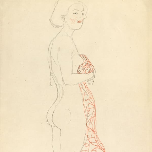 Gustav Klimt, Standing Nude with Towel, 1919