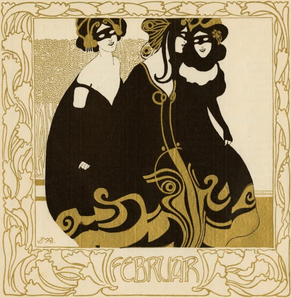 Josef Maria Auchentaller, Winter Fairy Tale (Ver Sacrum calendar, February), 1901