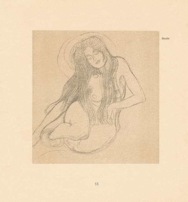 Gustav Klimt, Study: Woman Reclining with Halo, 1903