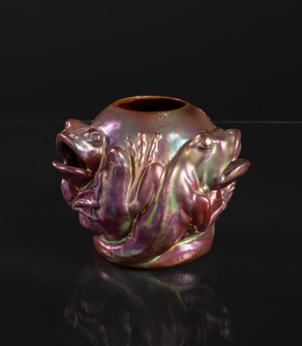 Zsolnay Pecs, Frog Vase, c. 1900