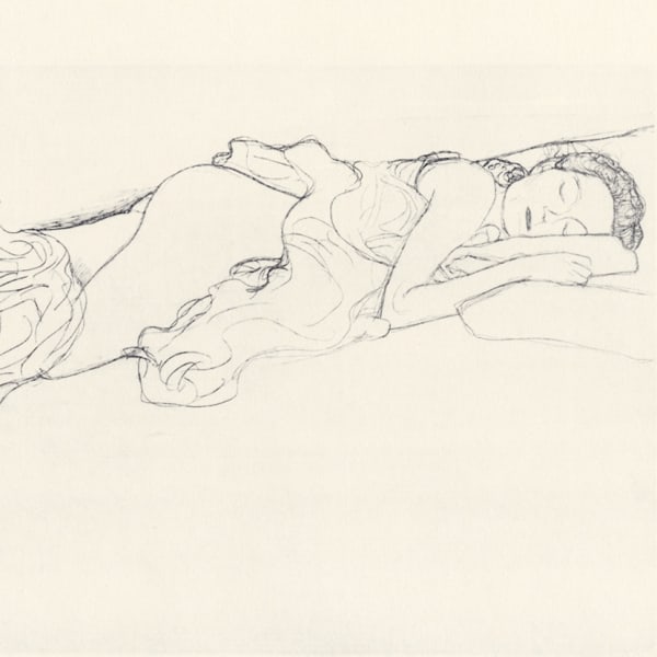 Gustav Klimt, Woman Sleeping Face Down, 1907