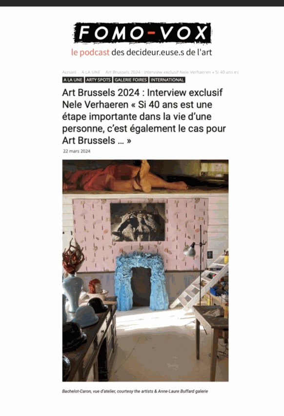 Art Brussels 2024 : Interview exclusif Nele Verhaeren « Si 40 ans est une étape importante dans la vie d'une...