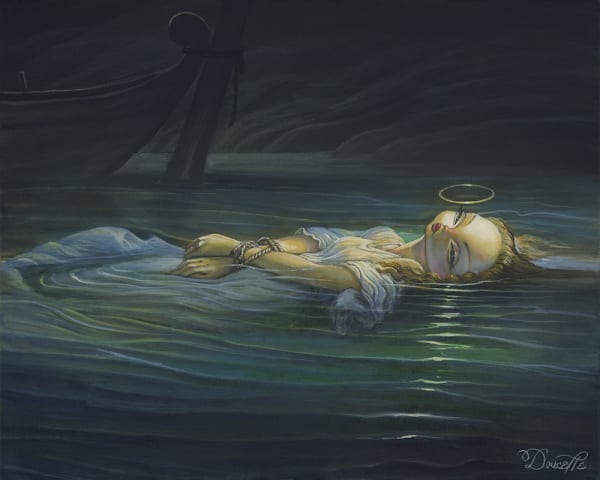 Bob Doucette Tied To Her Own Destruction Acrylic on Canvas 16x20 in