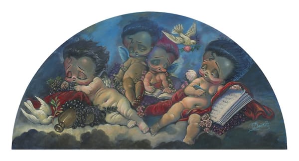 Bob Doucette Tutti Frutti Puti Acrylic on Canvas 12x24 in