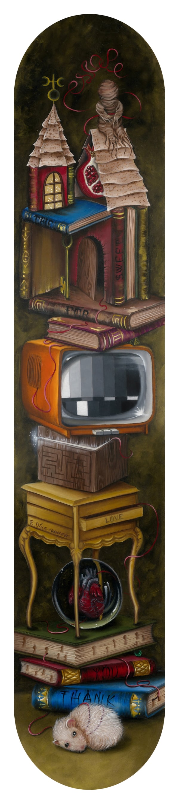 Ginger Thank You For The Sweet Escape Oil on Panel 32x16 in