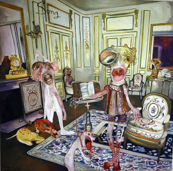 Juliane Hundertmark Song Oil & Collage on Canvas 130x140 cm