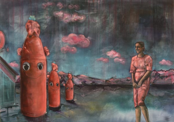 Isabel Friedrich Haha Sketch aus der Galaxie Oil on Canvas 70x100 cm