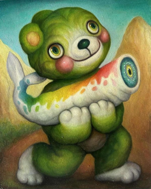 Froilan Calayag Goodcatch (Bids) Oil on Panel 10x8 in