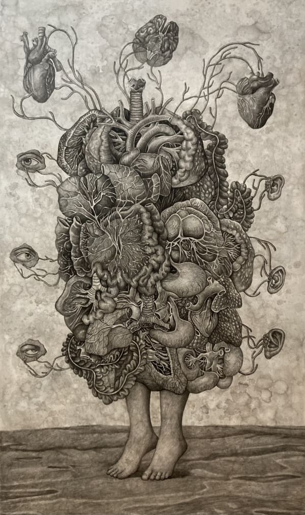 Herman Priyono Broken Dream Before Night Comes #5 Ink, Charcoal on Paper 150x90 cm