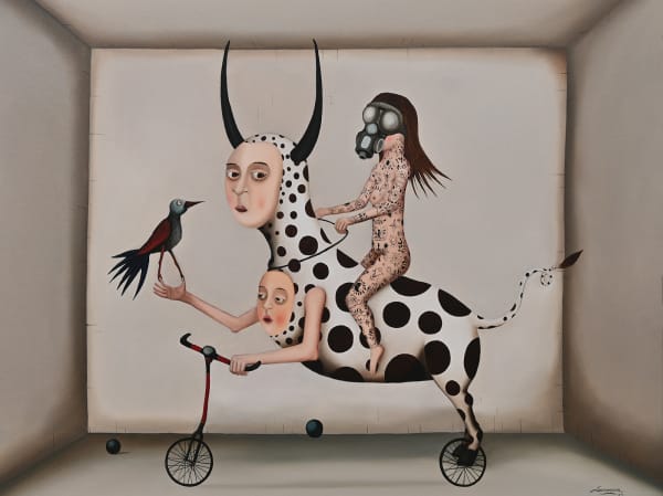 Marcelo Suaznabar A donde vas Oil on Canvas 23 1/2x31 in