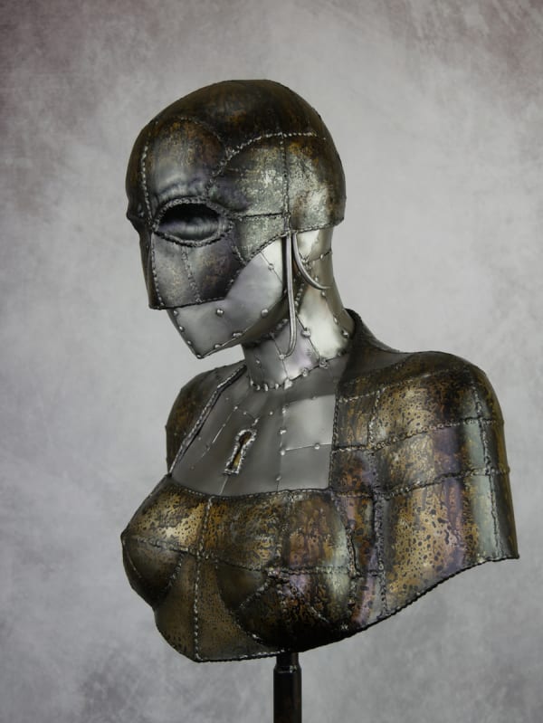 Tim Roosen Cordelia Brushed & Patinated Mild Steel & Brass 36 1/4 x 18 1/8 x 11 in