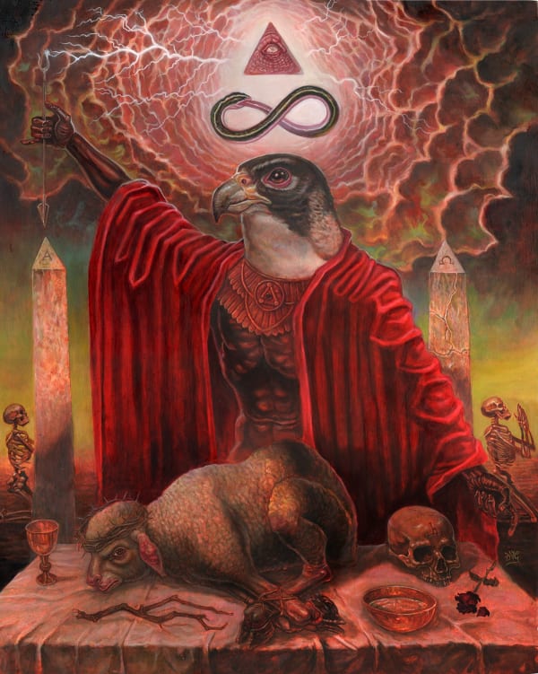 David Van Gough Feast of the Gods Oil on Panel 30x24 in