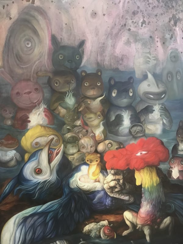 Froilan Calayag Heartburn (How to Make a Fire Bird) Oil on Canvas 72x48 in