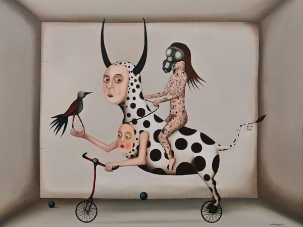 Marcelo Suaznabar A donde vas Oil on Canvas 23 1/2x31 in