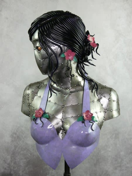 Tim Roosen Violetta Brushed & Patinated Mild Steel & Copper 32 1/4 x 16 1/2 x 9 7/8 in