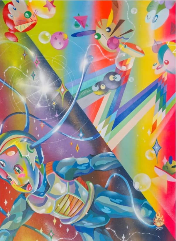 Yandy Graffer Enchanted Heart 2 Acrylic, Spray Paint on Canvas 110x80 cm