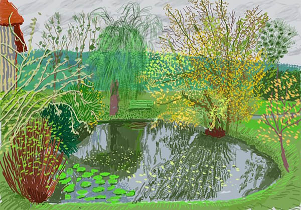 DAVID HOCKNEY, THE POND IN AUTUMN (1 NOVEMBER 2020) © DAVID HOCKNEY