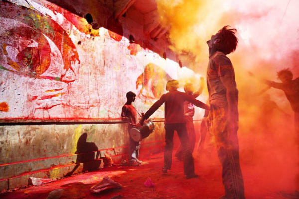 JR (French, born 1983) 28 Millimeters, Women Are Heroes, Action in Jaipur, Holi Fest., India, 2009. Colour lithograph. © JR-ART.NET