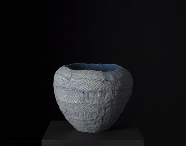 Choi Boram Carved Warm Breeze 2020 Stoneware Cobalt 22X25Cm Photo Rei Moon Lloydchoigallery At Collect2021 2