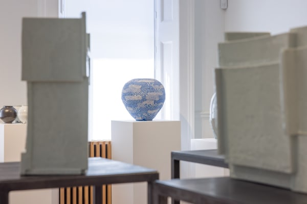 Choi Bo Ram Blue Moon Jar 2018 Stoneware And Cobalt 40X40X40Cm Photo By Cesare De Giglio