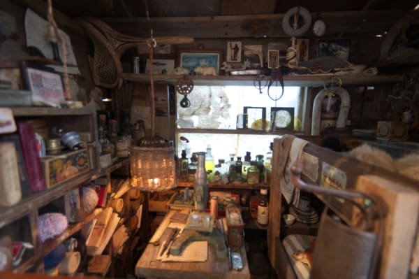Inside Naboland Hut: so many intriguing little objects and details painstakingly placed by the artist! It took hours to set up and the result is utterly captivating.