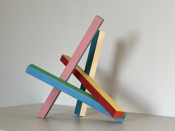 Collapse 2 Unwanted Beech chairs, paint, wax 33 x 27 x 22 cm Justine Watt