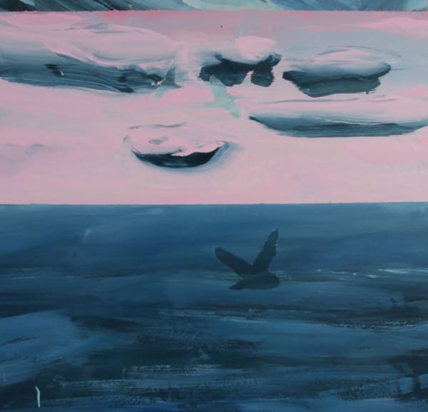 Sea Owls Oil, Pigment, Gloss 61x61cm Georgia Rose Murray