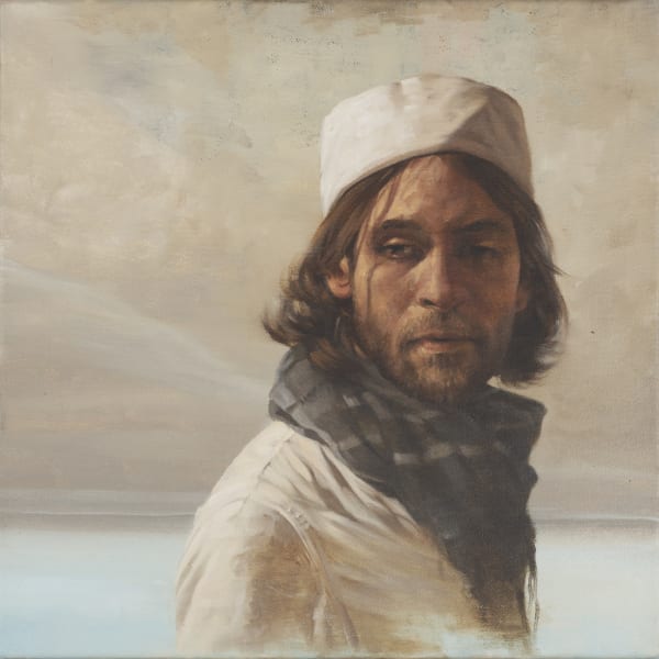 The Porter, 2022 Oil 40 x 40cm Graeme Wilcox