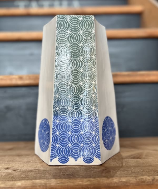 Large Origami Vase Blue Green, 2022 Porcelain clay 25 x 17cm Saya McNairn-Yanagi