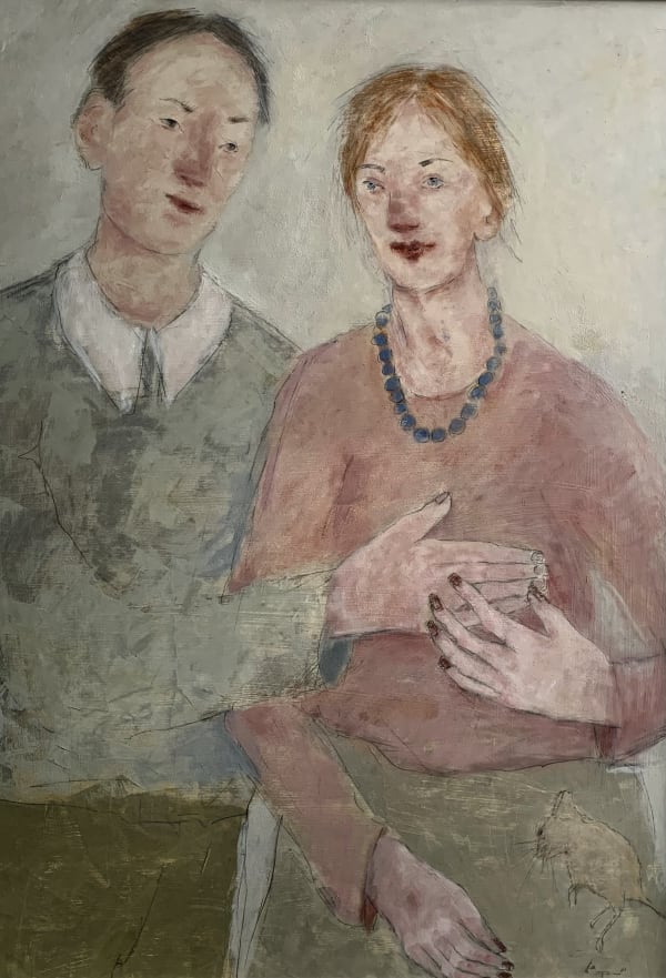 The Odd Couple Oil and pencil on board 84x62cm Joyce Gunn Cairns